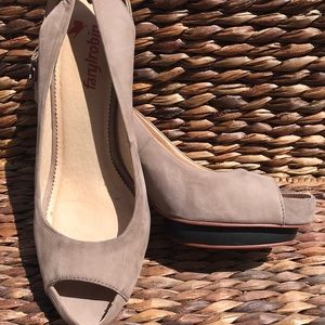 Farylrobin Suede Peep Toe Pumps